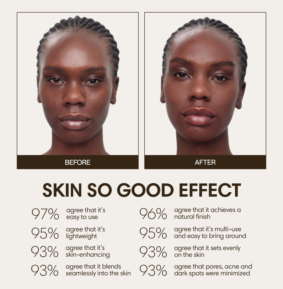 Akelo wears Skin So Good in Carob as base, Palisander as highlight