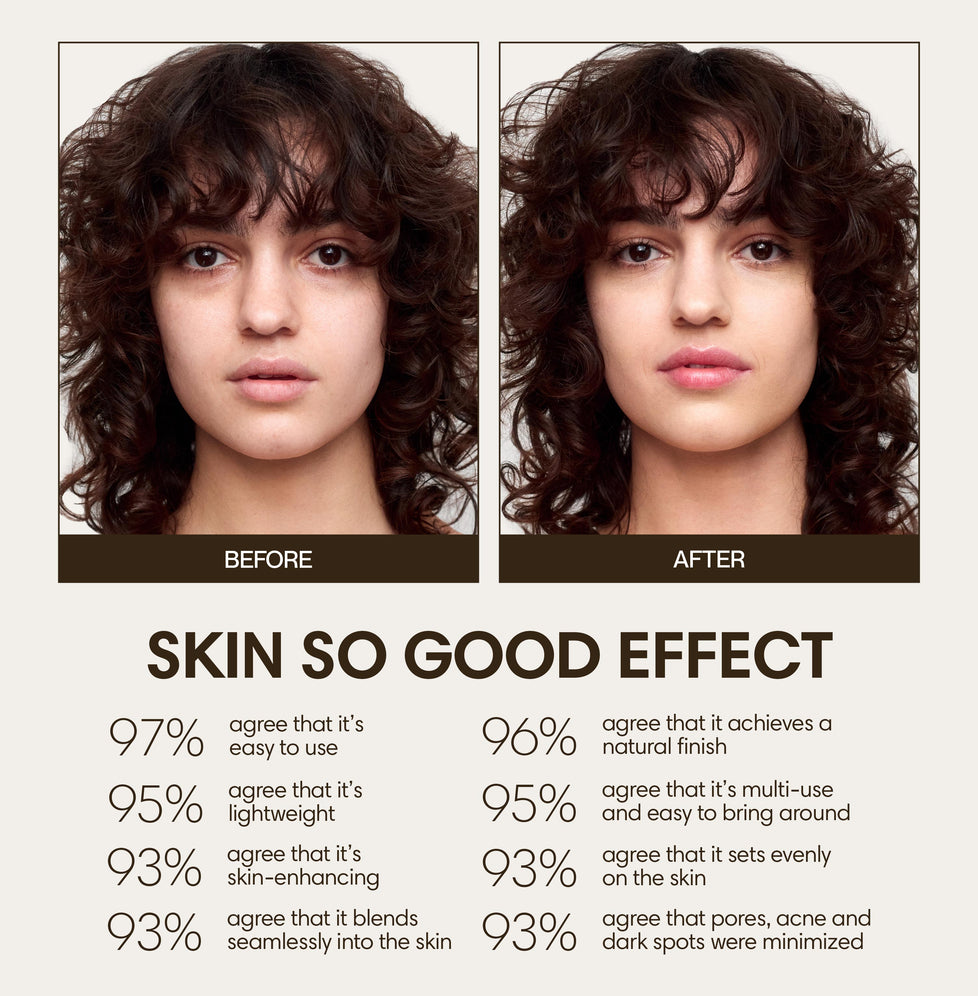 Ilana wears Skin So Good in Ecru as base, Cashew as contour, Porcelain as highlight