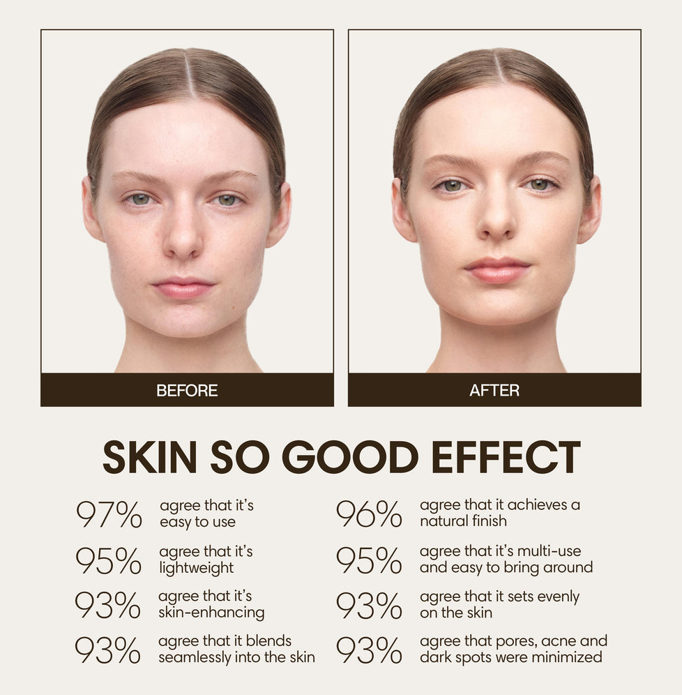 Sherri wears Skin So Good in Porcelain as base and Gobi as contour