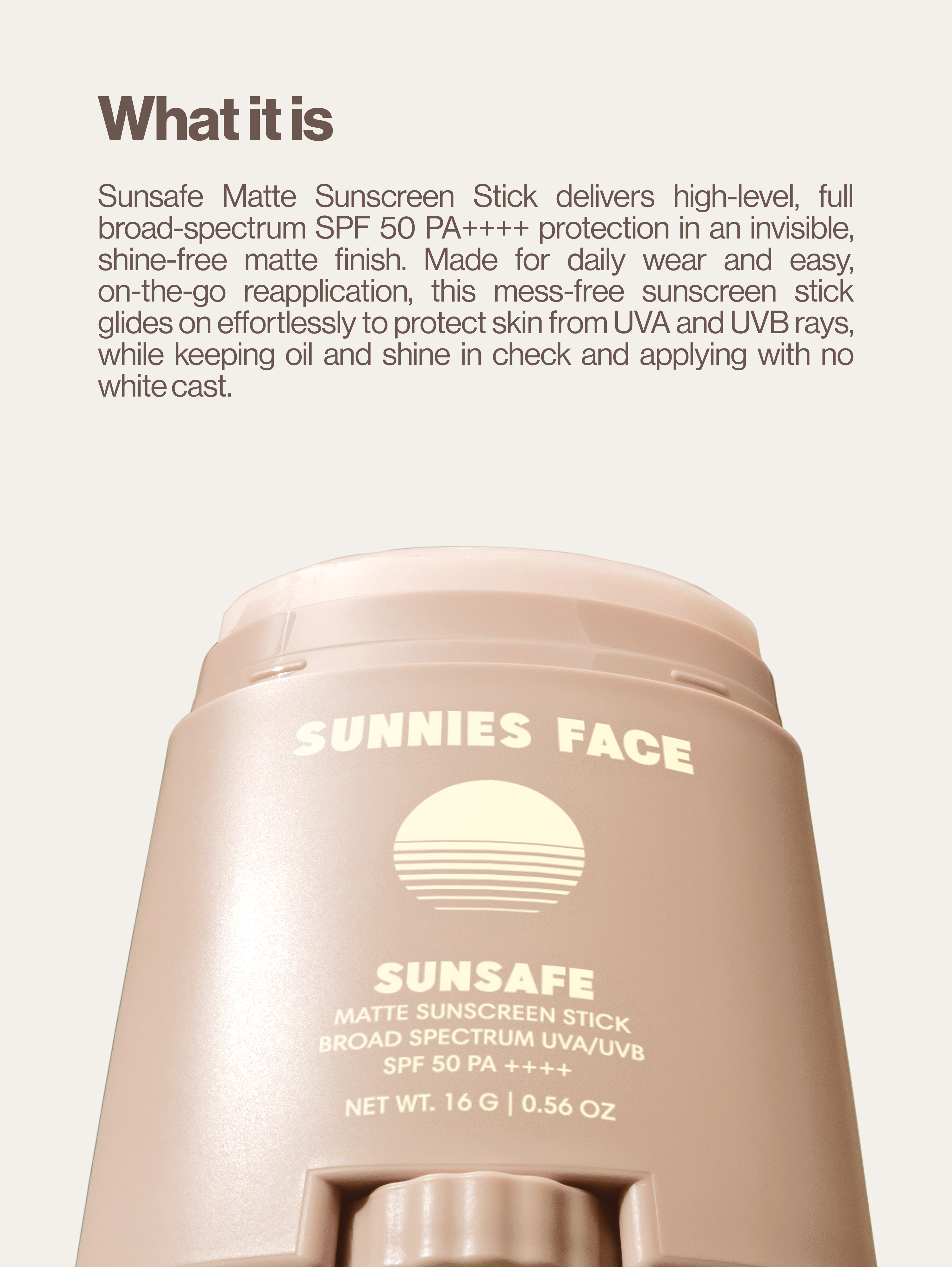 Sunsafe Matte Sunscreen Stick