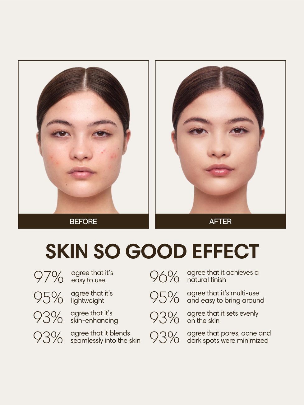 Jasmine wears Skin So Good in Buttermilk as base, Birch as contour, Porcelain as highlight