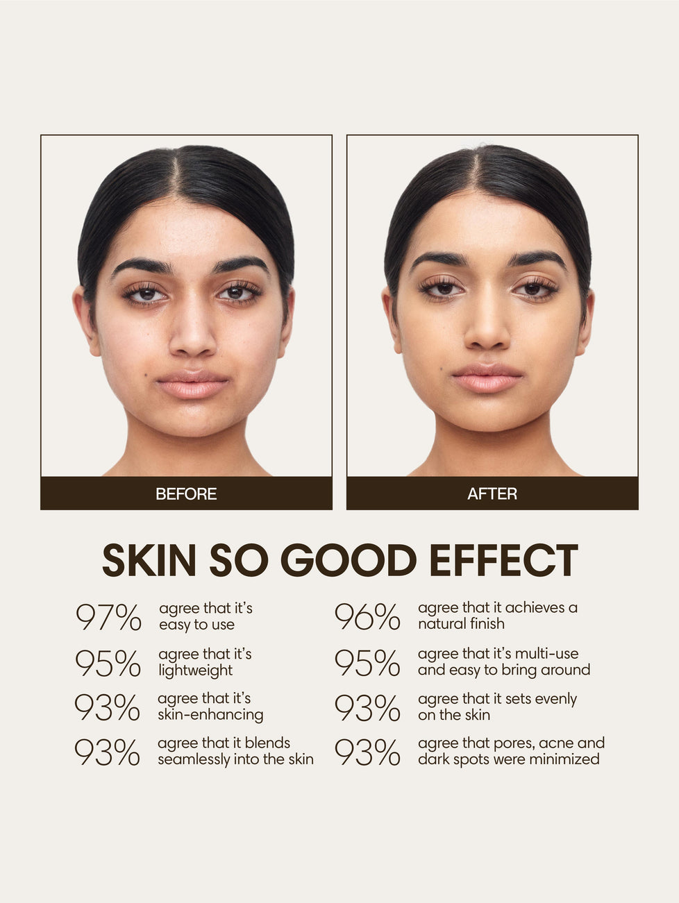 Aarya wears Skin So Good in Cashew as base, Birch as contour, Ecru as highlight