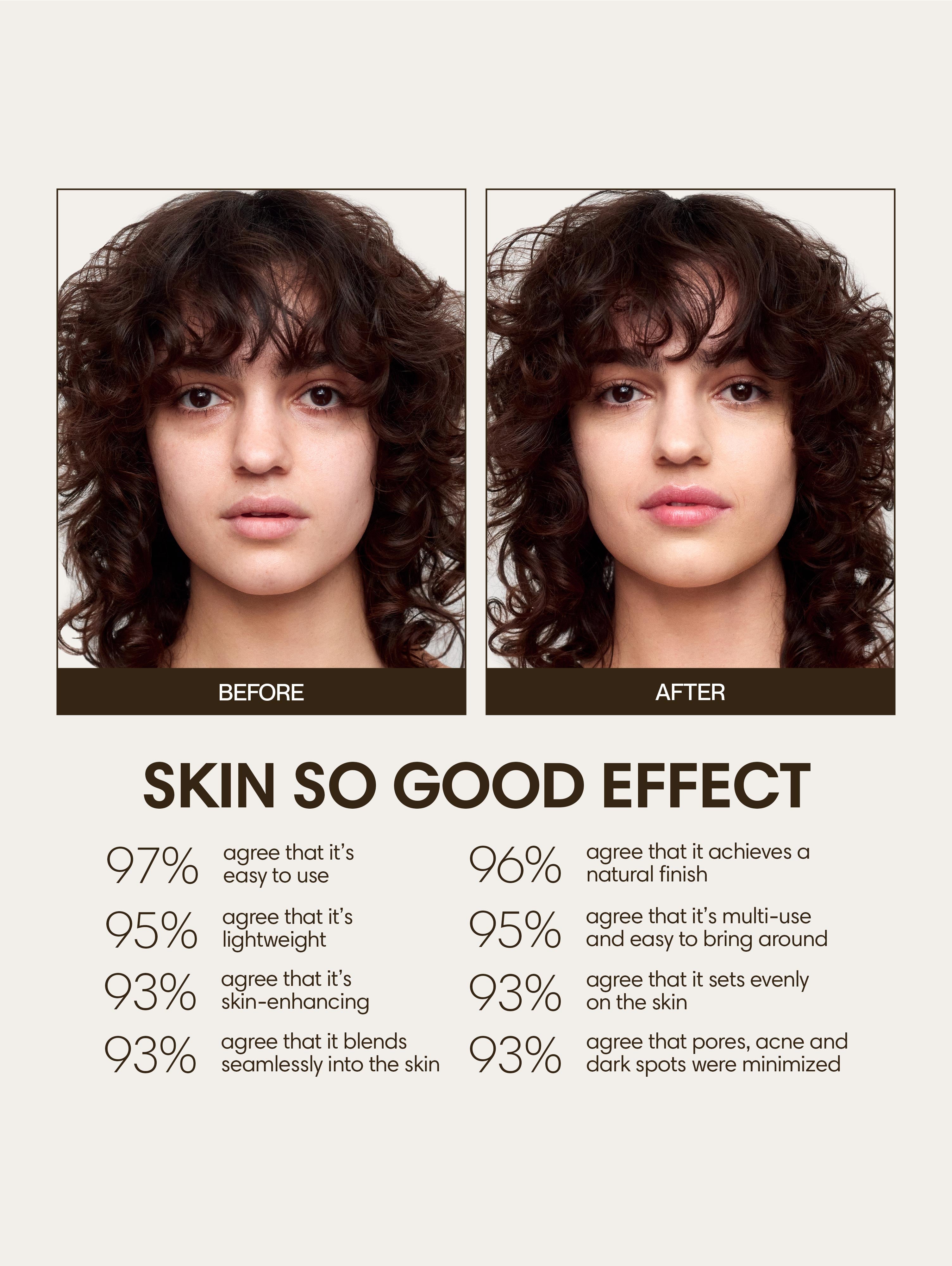 Ilana wears Skin So Good in Ecru as base, Cashew as contour, Porcelain as highlight