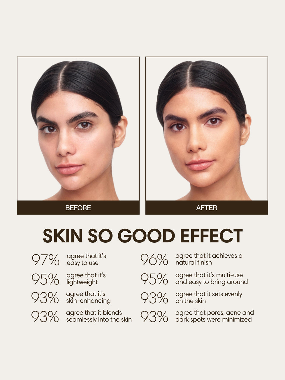 Gabriela wears Skin So Good in Palomino as base, Fawn as contour, Saddle as highlight